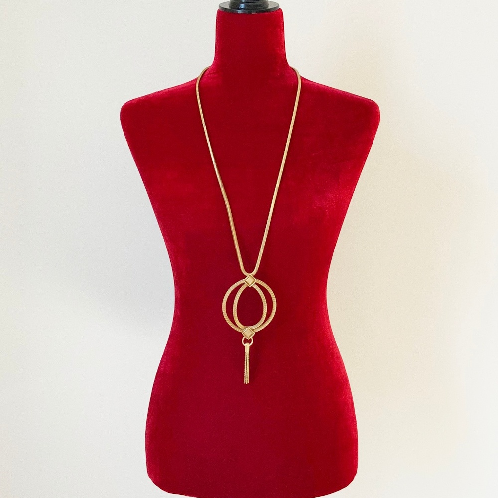 Sarah Cavender Long Gold Globe Pendant Necklace